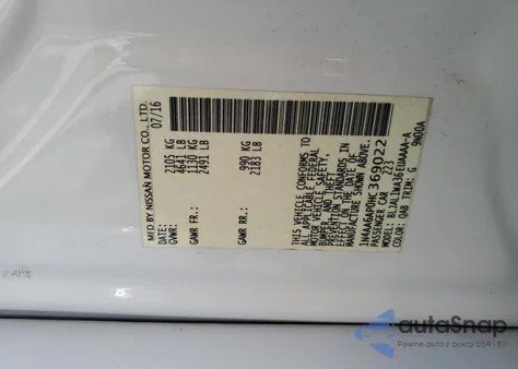 2017 Nissan Maxima 3.5S из США, поврежденный, VIN 1N4AA6AP0HC369022